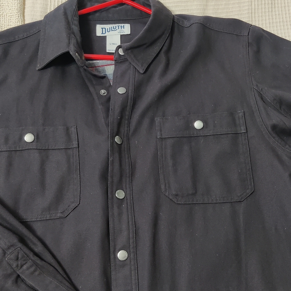 Duluth Trading Co Black Casual Button Down Shirt